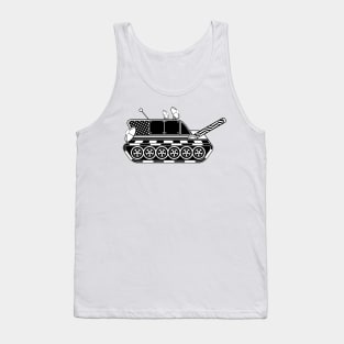 Black and White Patterned Cartoon Tank (Variant 2) Tank Top